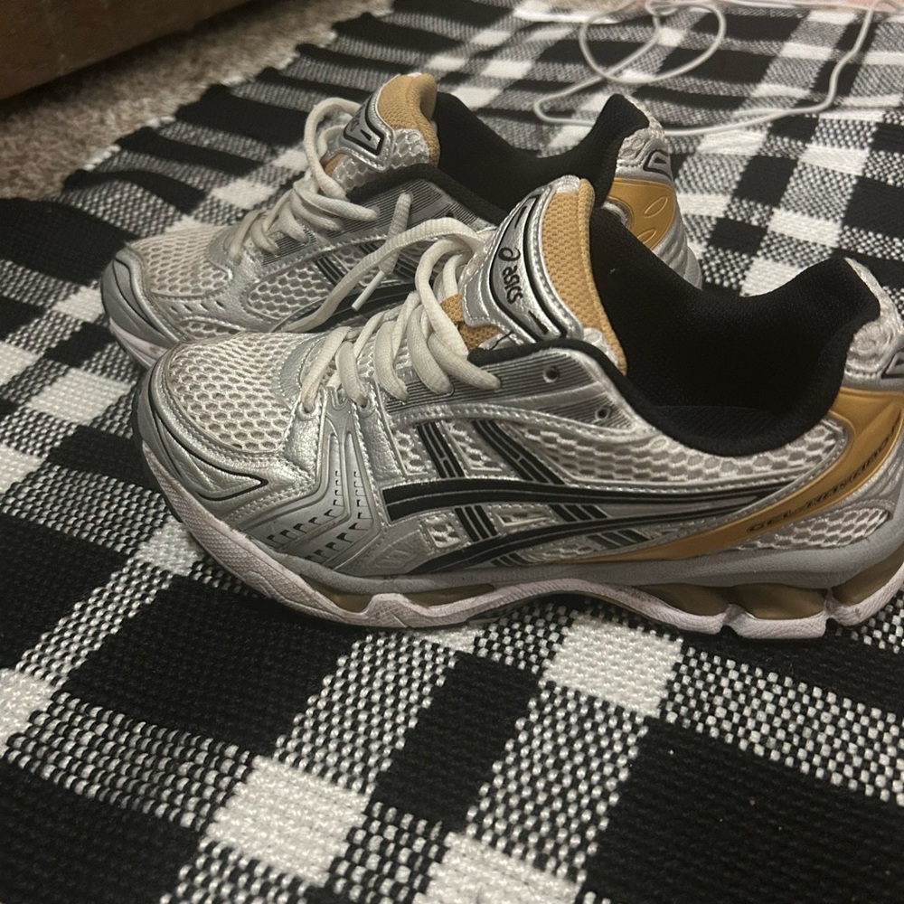 ASICS Metallic Silver and Gold Sneakers